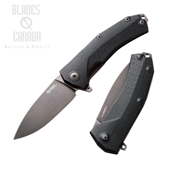 Lion Steel KUR BBK Flipper Folding Knife, Sleipner Black SW, G10 Black KUR BBK
